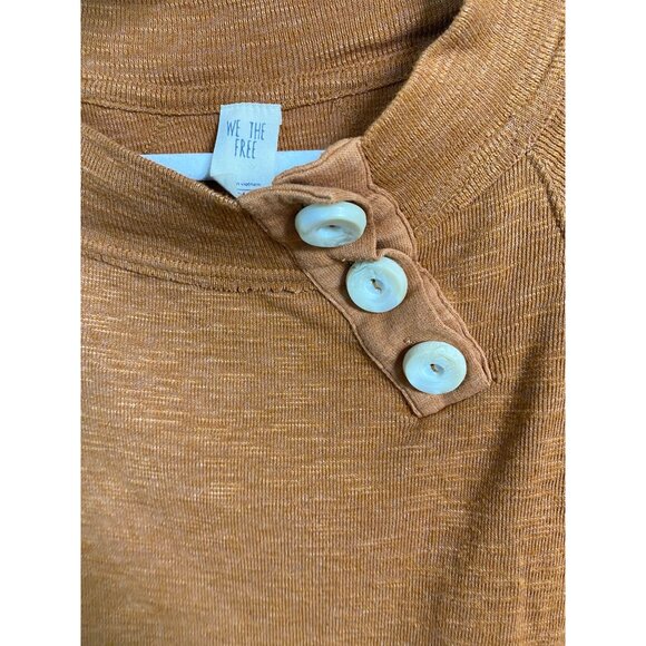 Free People Don't Forget Me Sweater Top Women sz Medium Mocha Brown We The Free - Picture 11 of 14